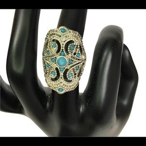 CLAIRE’S Silver And Blue Ring Size